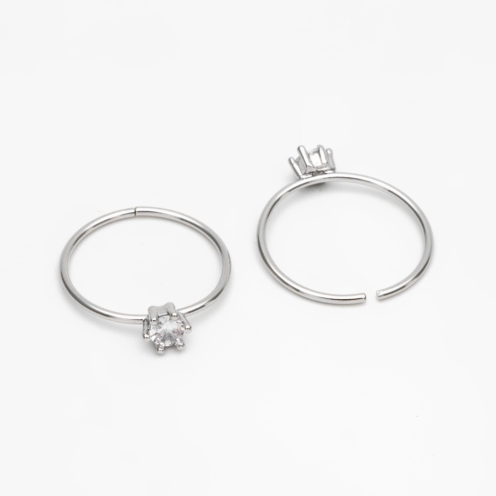 4pcs CZ Pave Gold/ Silver Minimalist Ring, Dainty Ring, Thin Ring, Weeding Ring (#JZ-014-A)